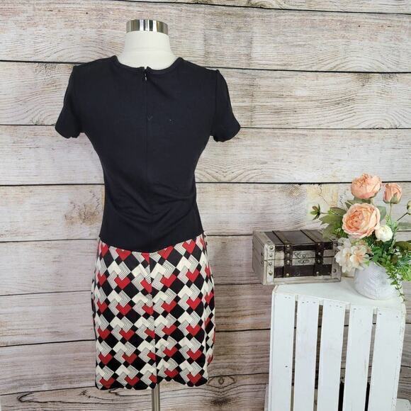 NWT LOFT‎ Plaid Black Short Sleeve Dress 2 - Picture 5 of 7